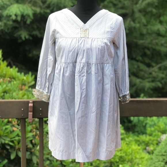 3J Workshop Johnny Was Striped Peasant Shirt Dress - Picture 2 of 8